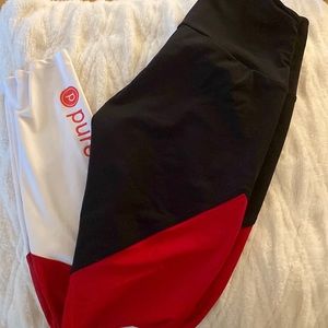 Onzie Pure Barre color block leggings size large high waist
